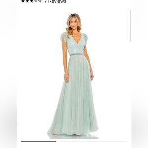 Mac Duggal Light Blue Maxi Dress